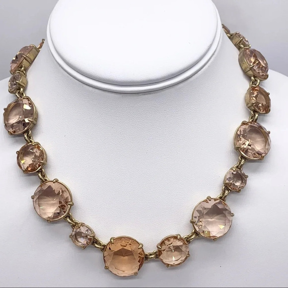 J. Crew Jeweled Peach Necklace